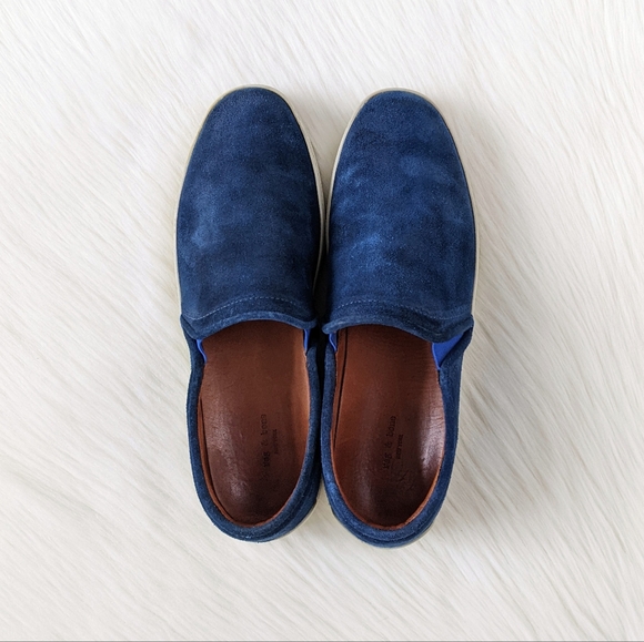 Rag & Bone Blue Suede Leather Slip On Loafer Shoes | Size 11 - Picture 2 of 16